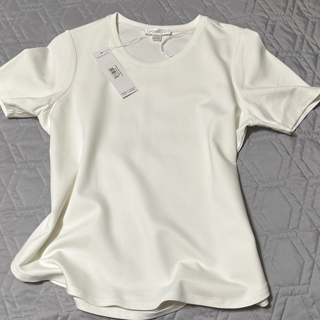 Sz L Nwt Renuar Classic White Short Sleeve Layering Tee